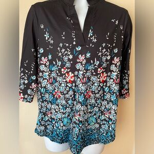 Women’s 3/4 Sleeve Top, Floral Print Size M, NWOT